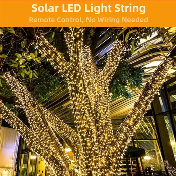 KM-S100 Solarni LED treperići niz za vanjsku upotrebu – IP65 vodootporno, upravljanje daljinskim i tipkom, snaga svjetla 6000