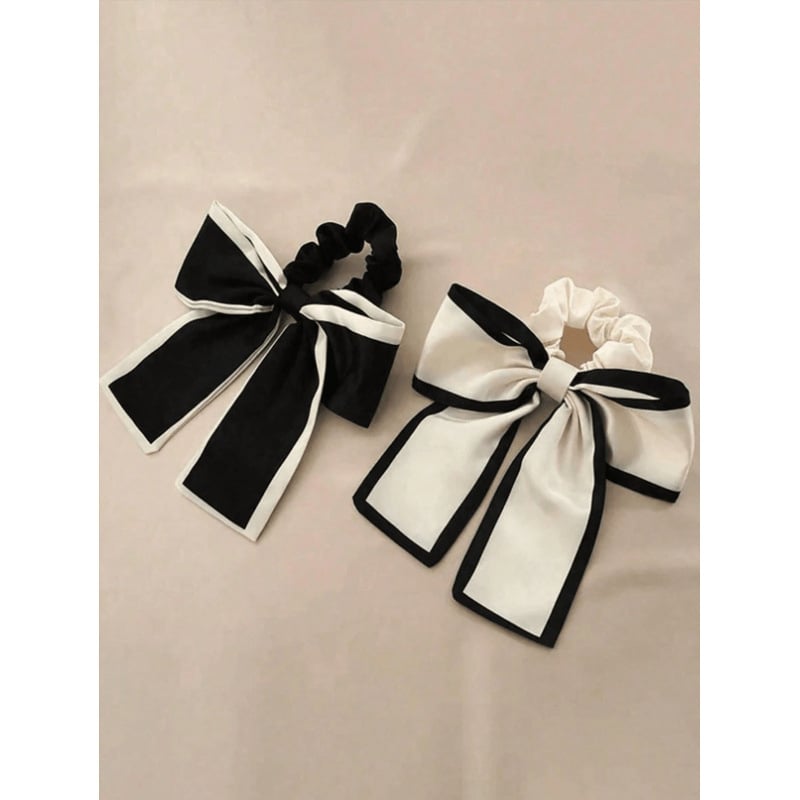 Gumena gumica za kosu s mašnicom od satena, korejskog stila, tip zatvaranja Rope Buckle, materijal Red Bean, model SH71813548, zima 2025