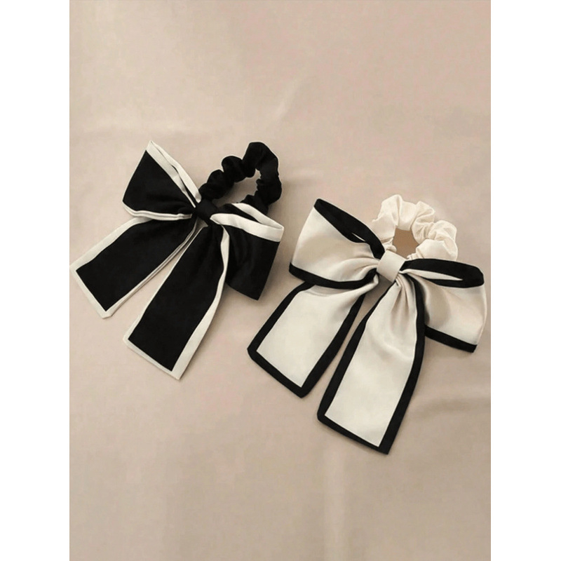 Gumena gumica za kosu s mašnicom od satena, korejskog stila, tip zatvaranja Rope Buckle, materijal Red Bean, model SH71813548, zima 2025