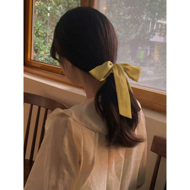 Gumena gumica za kosu s mašnicom od satena, korejskog stila, tip zatvaranja Rope Buckle, materijal Red Bean, model SH71813548, zima 2025