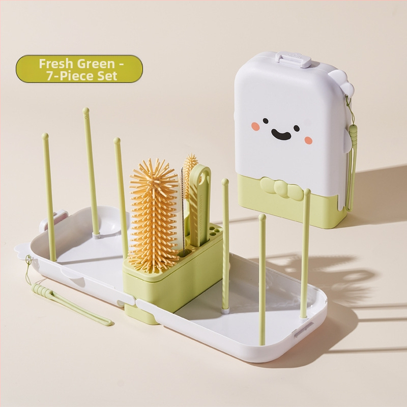 Portatīvs pudelīšu suka komplekts – bērnu pudelīšu tīrīšanas komplekts ar sūkšanas cauruli un daudzfunkcionālo krūzīšu suku | Preces kods: p8xcDJKx • Iepakojums: krāsaina kaste • Ārējā eksporta ekskluzivitāte • Noliktavā