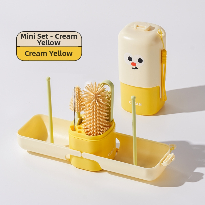 Portatīvs pudelīšu suka komplekts – bērnu pudelīšu tīrīšanas komplekts ar sūkšanas cauruli un daudzfunkcionālo krūzīšu suku | Preces kods: p8xcDJKx • Iepakojums: krāsaina kaste • Ārējā eksporta ekskluzivitāte • Noliktavā