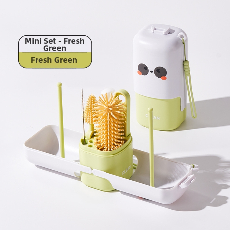 Portatīvs pudelīšu suka komplekts – bērnu pudelīšu tīrīšanas komplekts ar sūkšanas cauruli un daudzfunkcionālo krūzīšu suku | Preces kods: p8xcDJKx • Iepakojums: krāsaina kaste • Ārējā eksporta ekskluzivitāte • Noliktavā