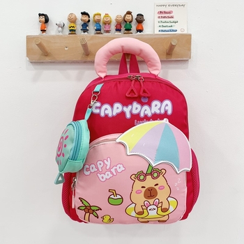 Capybara bērnu mugursoma bērnudārzam, universāla, neilons, poliestera oderējums, gaisa spilvenu siksnas