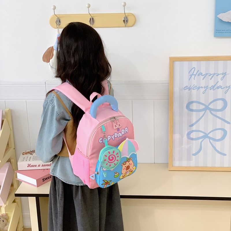 Capybara bērnu mugursoma bērnudārzam, universāla, neilons, poliestera oderējums, gaisa spilvenu siksnas