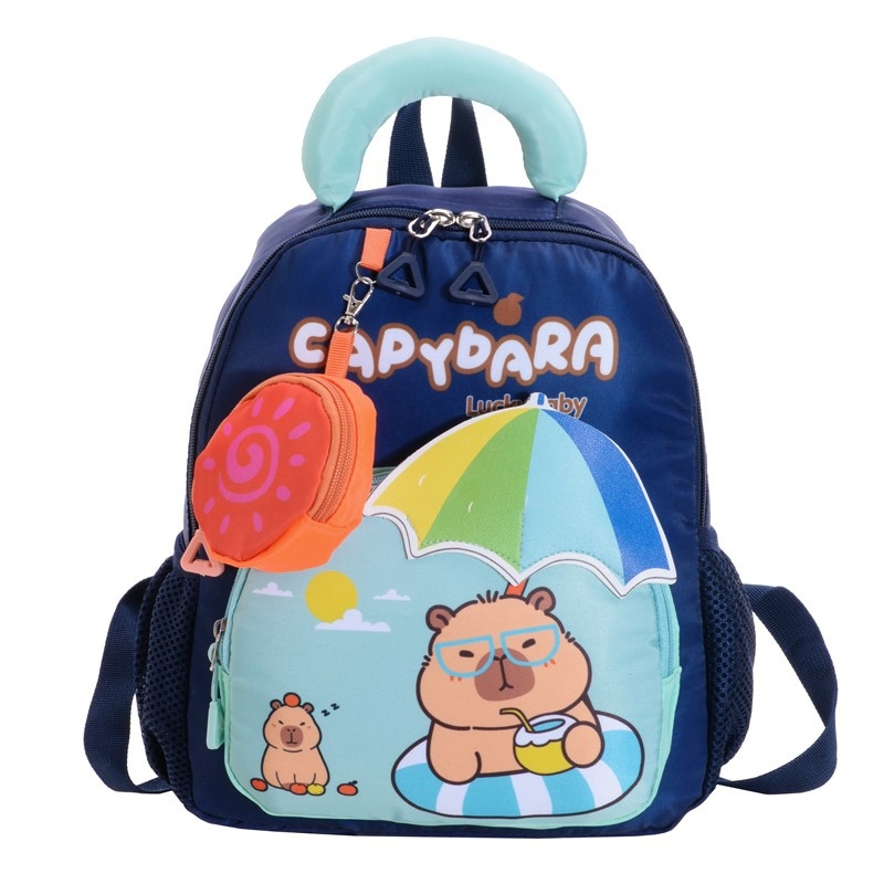 Capybara bērnu mugursoma bērnudārzam, universāla, neilons, poliestera oderējums, gaisa spilvenu siksnas