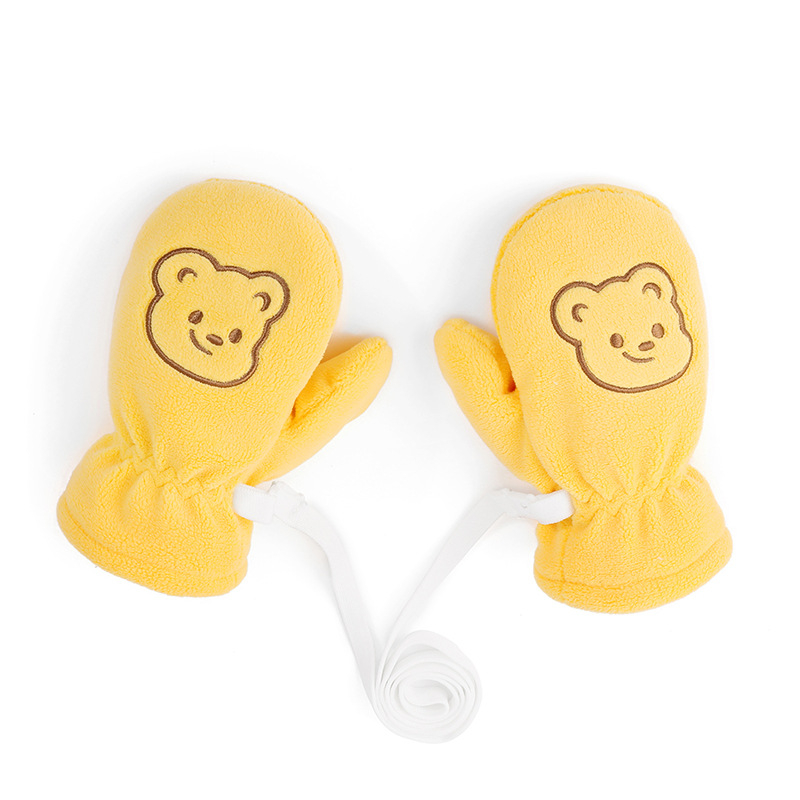 Bērnu slēpošanas cimdi no fleece materiāla, karikatūras dizains, pretslīdēšana, ziema/rudens