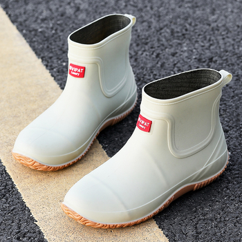Ženske čizme za kišu s PVC gornjim dijelom, vodootporne, protuklizne, ravna peta, injekcijski oblikovane