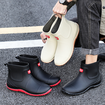 Ženske čizme za kišu s PVC gornjim dijelom, vodootporne, protuklizne, ravna peta, injekcijski oblikovane