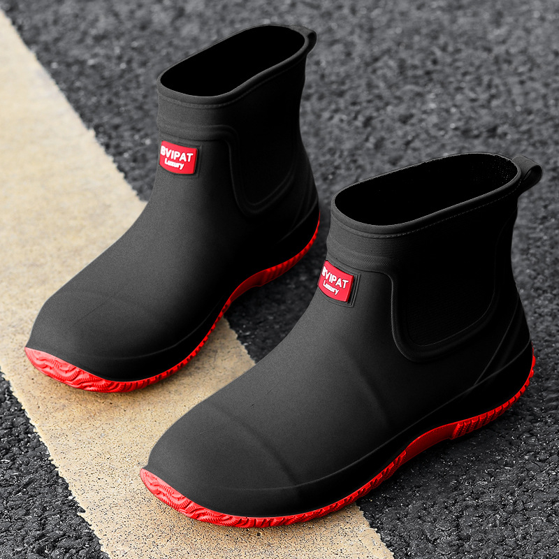 Ženske čizme za kišu s PVC gornjim dijelom, vodootporne, protuklizne, ravna peta, injekcijski oblikovane