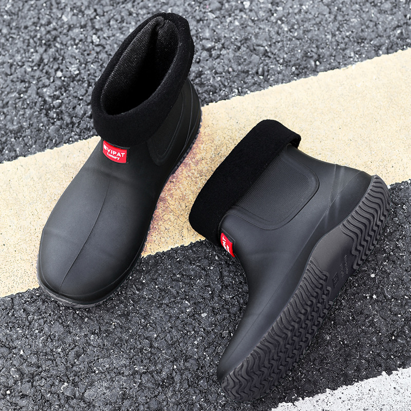 Ženske čizme za kišu s PVC gornjim dijelom, vodootporne, protuklizne, ravna peta, injekcijski oblikovane