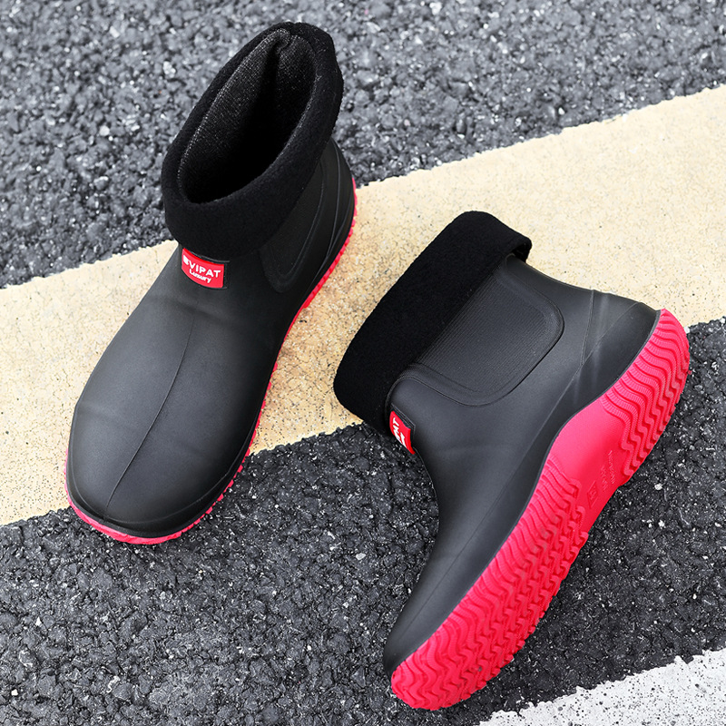 Ženske čizme za kišu s PVC gornjim dijelom, vodootporne, protuklizne, ravna peta, injekcijski oblikovane