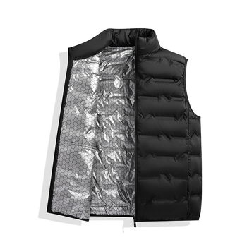 Mindennapi mellény álló gallérral, kapucnival, karcsúsított szabás, cipzárral elöl, korduró anyag