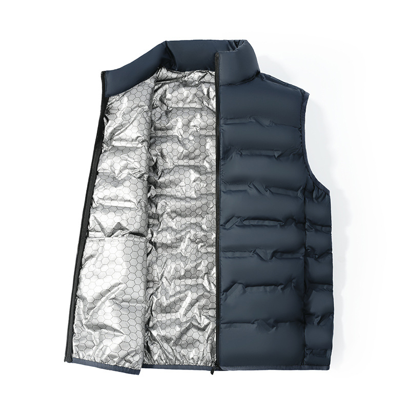 Mindennapi mellény álló gallérral, kapucnival, karcsúsított szabás, cipzárral elöl, korduró anyag