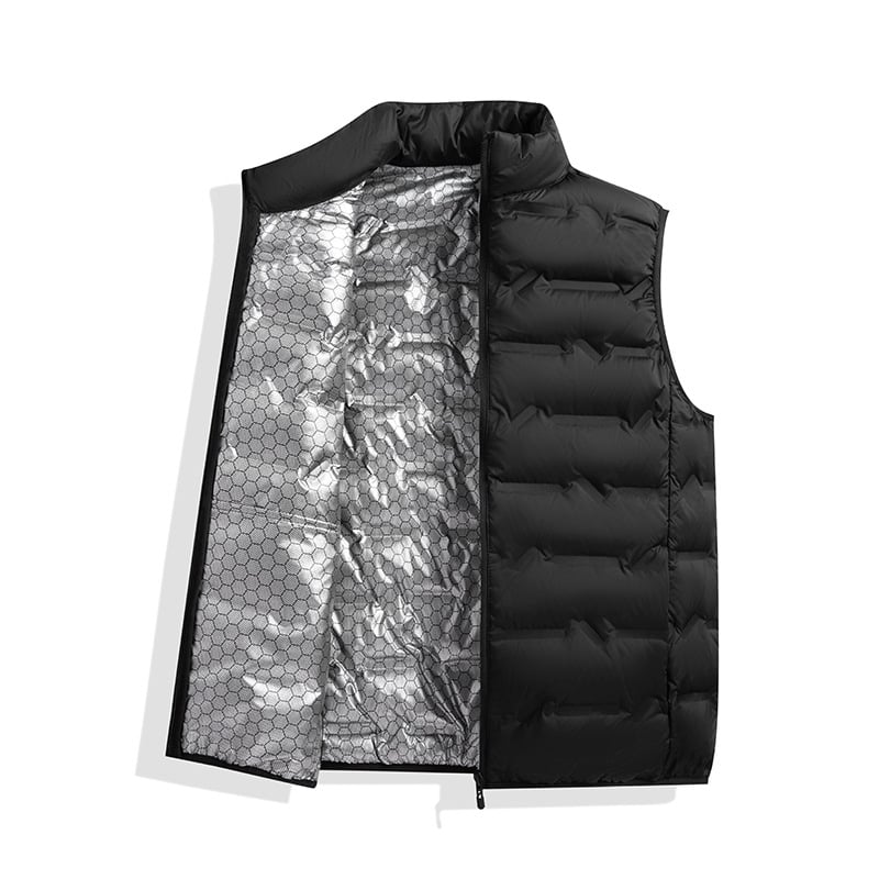 Mindennapi mellény álló gallérral, kapucnival, karcsúsított szabás, cipzárral elöl, korduró anyag