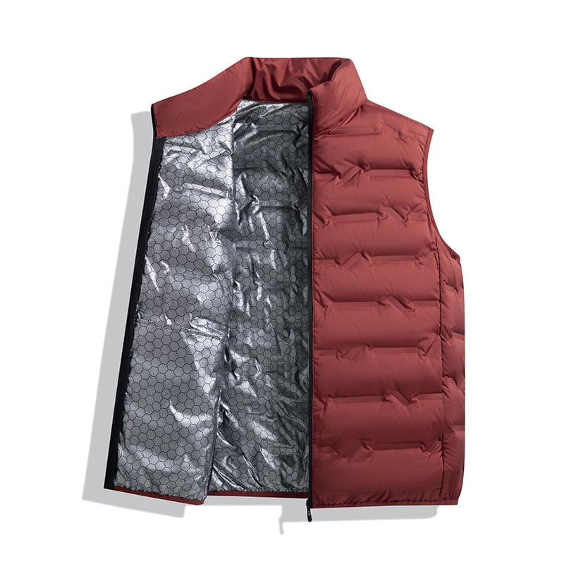 Mindennapi mellény álló gallérral, kapucnival, karcsúsított szabás, cipzárral elöl, korduró anyag