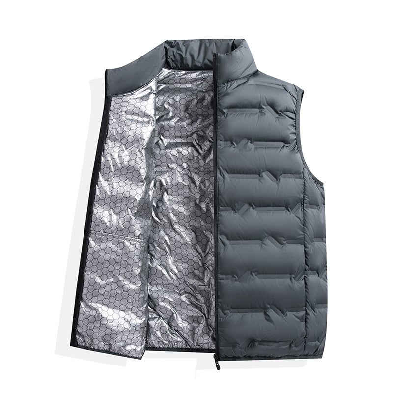 Mindennapi mellény álló gallérral, kapucnival, karcsúsított szabás, cipzárral elöl, korduró anyag