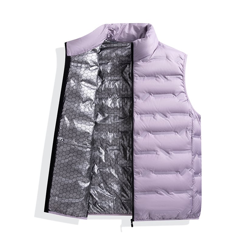 Mindennapi mellény álló gallérral, kapucnival, karcsúsított szabás, cipzárral elöl, korduró anyag