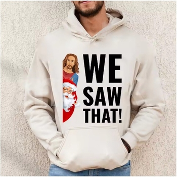 Hoodie s retro božićnim printom za muškarce i žene, kapuljača, poliester, flis unutra, dugi rukavi, bočne džepove