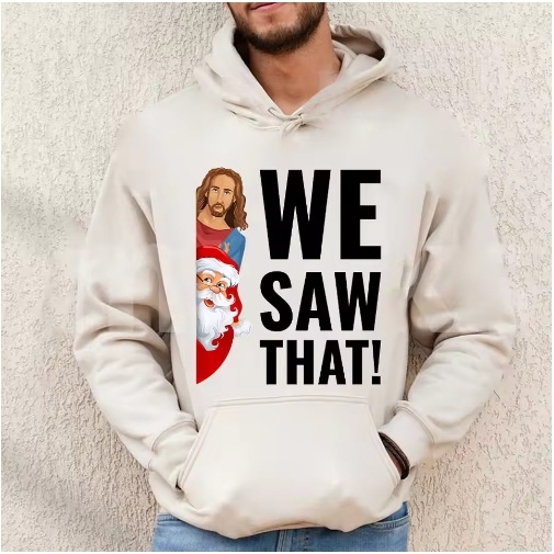 Hoodie s retro božićnim printom za muškarce i žene, kapuljača, poliester, flis unutra, dugi rukavi, bočne džepove