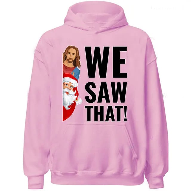 Hoodie s retro božićnim printom za muškarce i žene, kapuljača, poliester, flis unutra, dugi rukavi, bočne džepove