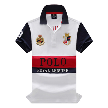 Póló 100% pamutból, lazán szabott, rövid ujjú, hímzett, lélegző és nedvességelvezető