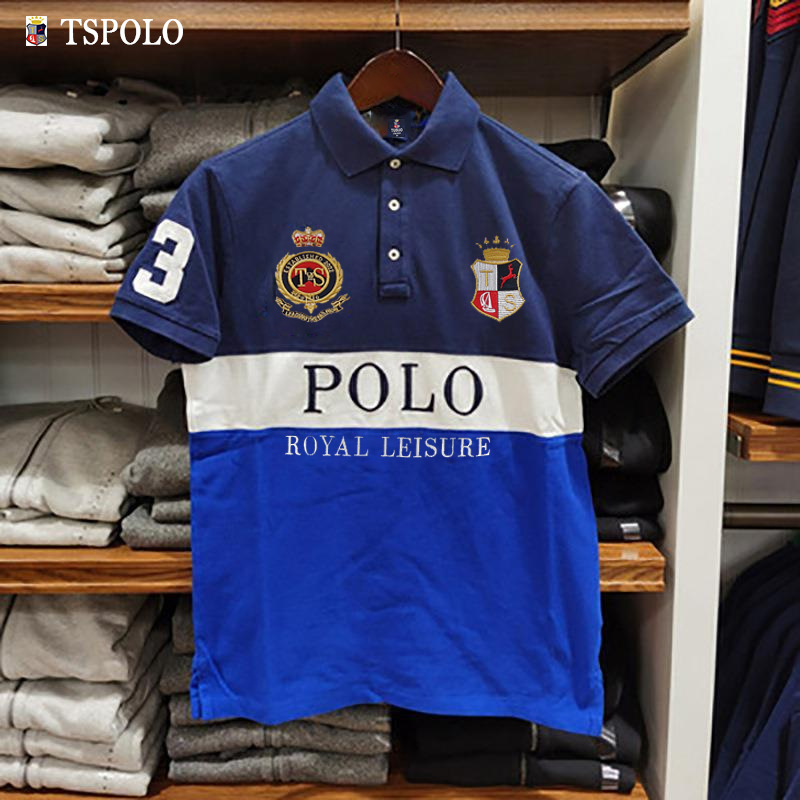 Póló 100% pamutból, lazán szabott, rövid ujjú, hímzett, lélegző és nedvességelvezető