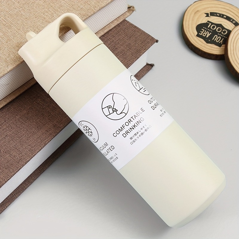 Nerūsējoša tērauda termosglāze ar rokturi, ārējā 316SS, iekšējā 304SS, izolācija 6–12 stundas, pārnēsājams