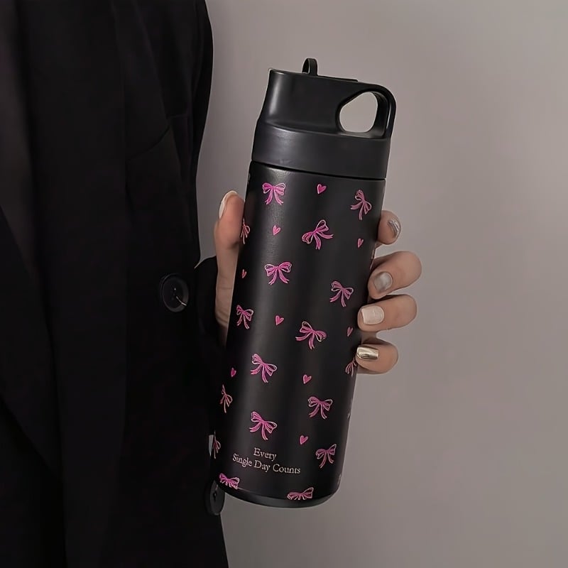 Nerūsējoša tērauda termosglāze ar rokturi, ārējā 316SS, iekšējā 304SS, izolācija 6–12 stundas, pārnēsājams