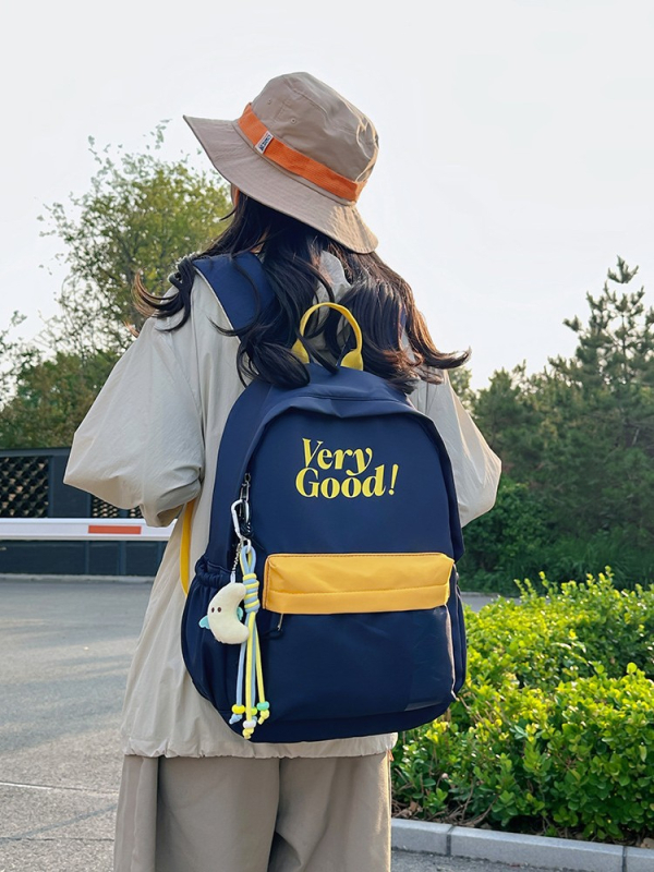 Rucsac pentru elevi, exterior din nylon, căptușeală din poliester, curele cu pernă de aer, pentru 3–4 clase, stil campus tineret