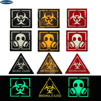 Velcro нашивка Aotddor – полиестер, рефлективна луминесцентна биопасност, лазерно изрязани квадратно и триъгълно форми, печат на лого, персонализирана за облекло