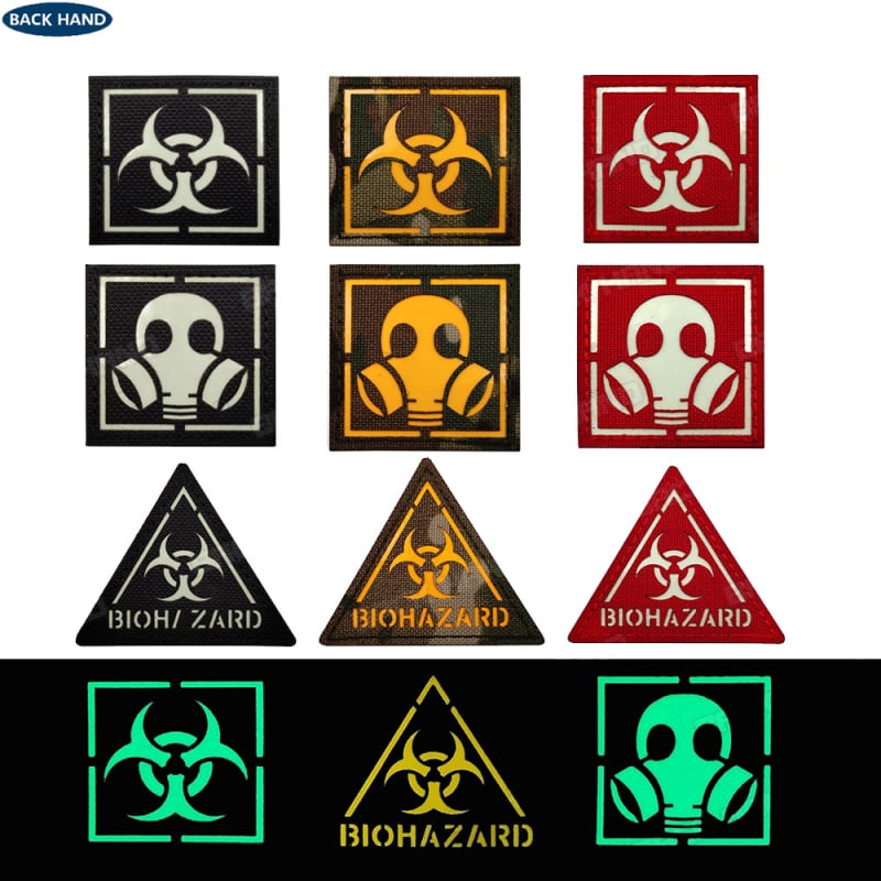 Velcro нашивка Aotddor – полиестер, рефлективна луминесцентна биопасност, лазерно изрязани квадратно и триъгълно форми, печат на лого, персонализирана за облекло