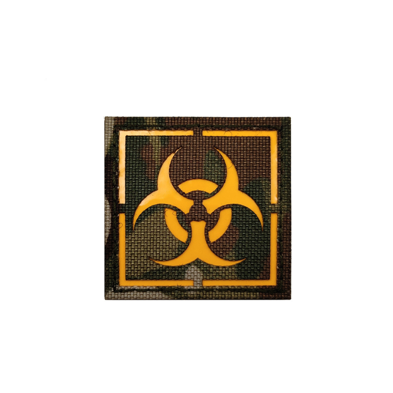 Velcro нашивка Aotddor – полиестер, рефлективна луминесцентна биопасност, лазерно изрязани квадратно и триъгълно форми, печат на лого, персонализирана за облекло