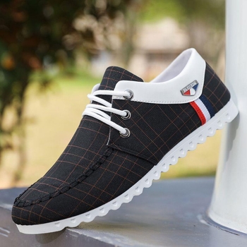 Vīriešu platna sneakers - elpojošs augšējais materiāls, šņorējamas, zems profils, gumijas zole, asas pirksts