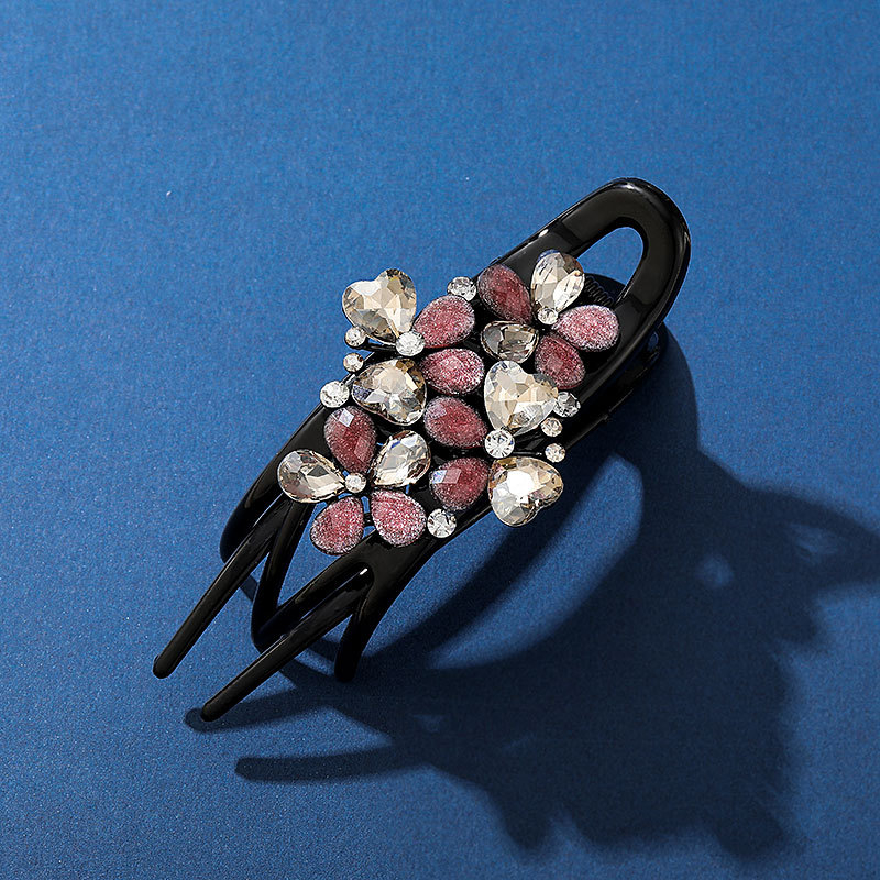 Matu aksesuārs – Klips putnu asti forma, ielieti kristāli, PVC, pilsētas stils, literāri retro, kods SC-05/055