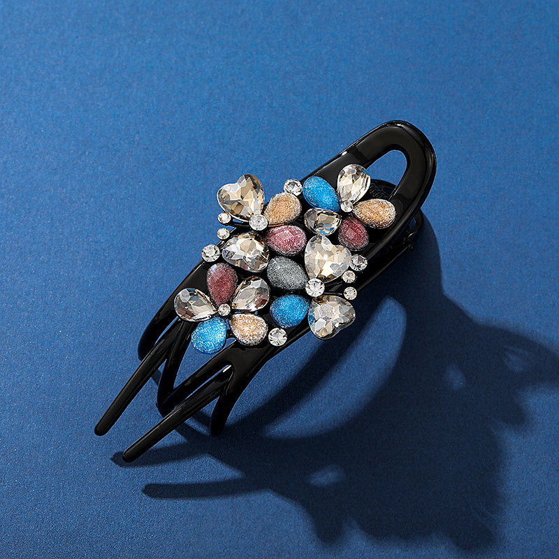 Matu aksesuārs – Klips putnu asti forma, ielieti kristāli, PVC, pilsētas stils, literāri retro, kods SC-05/055