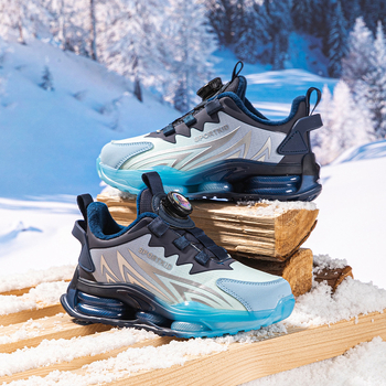 Dječje vodootporne tenisice s PU gornjim dijelom, prugasti uzorak, debeli MD potplat, zatvaranje rotirajućom kopčom, unisex, za uzrast 4-16 godina