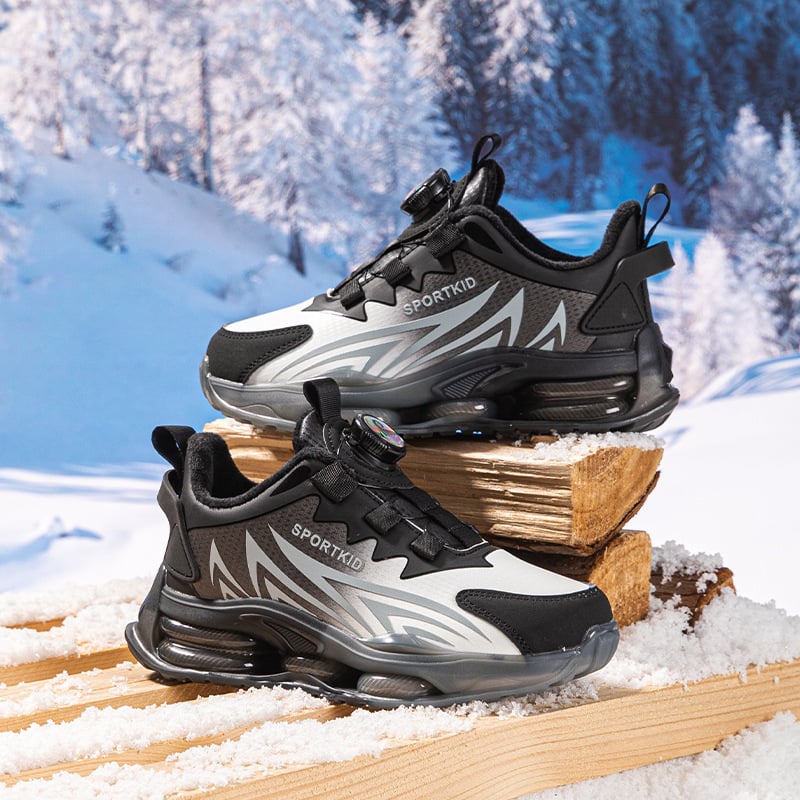 Dječje vodootporne tenisice s PU gornjim dijelom, prugasti uzorak, debeli MD potplat, zatvaranje rotirajućom kopčom, unisex, za uzrast 4-16 godina