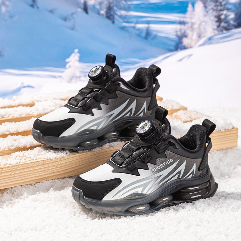 Dječje vodootporne tenisice s PU gornjim dijelom, prugasti uzorak, debeli MD potplat, zatvaranje rotirajućom kopčom, unisex, za uzrast 4-16 godina