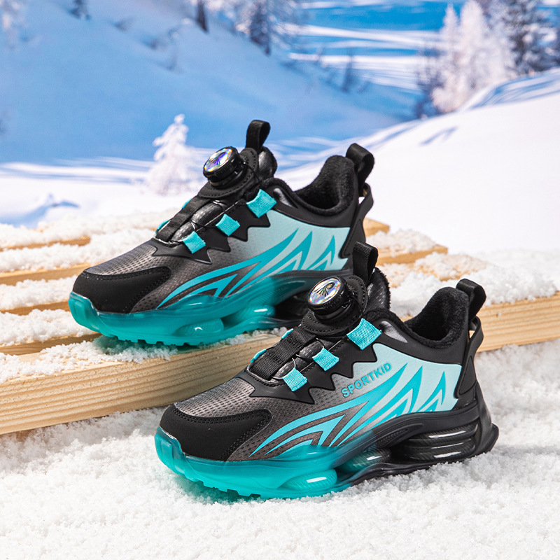 Dječje vodootporne tenisice s PU gornjim dijelom, prugasti uzorak, debeli MD potplat, zatvaranje rotirajućom kopčom, unisex, za uzrast 4-16 godina