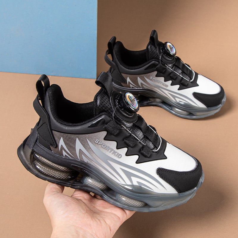 Dječje vodootporne tenisice s PU gornjim dijelom, prugasti uzorak, debeli MD potplat, zatvaranje rotirajućom kopčom, unisex, za uzrast 4-16 godina