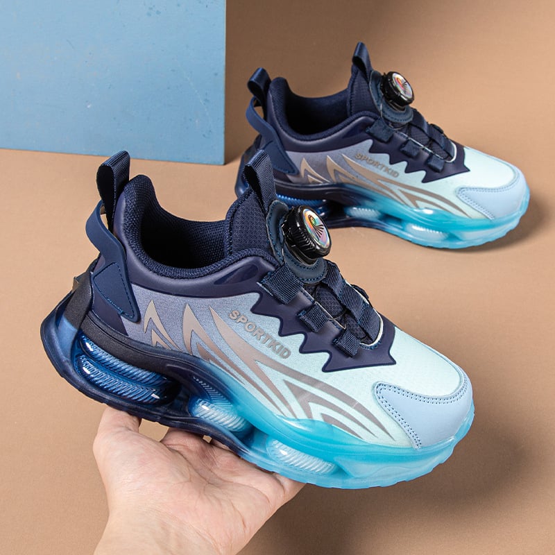 Dječje vodootporne tenisice s PU gornjim dijelom, prugasti uzorak, debeli MD potplat, zatvaranje rotirajućom kopčom, unisex, za uzrast 4-16 godina