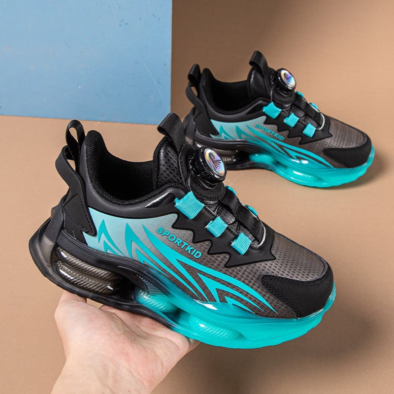 Dječje vodootporne tenisice s PU gornjim dijelom, prugasti uzorak, debeli MD potplat, zatvaranje rotirajućom kopčom, unisex, za uzrast 4-16 godina