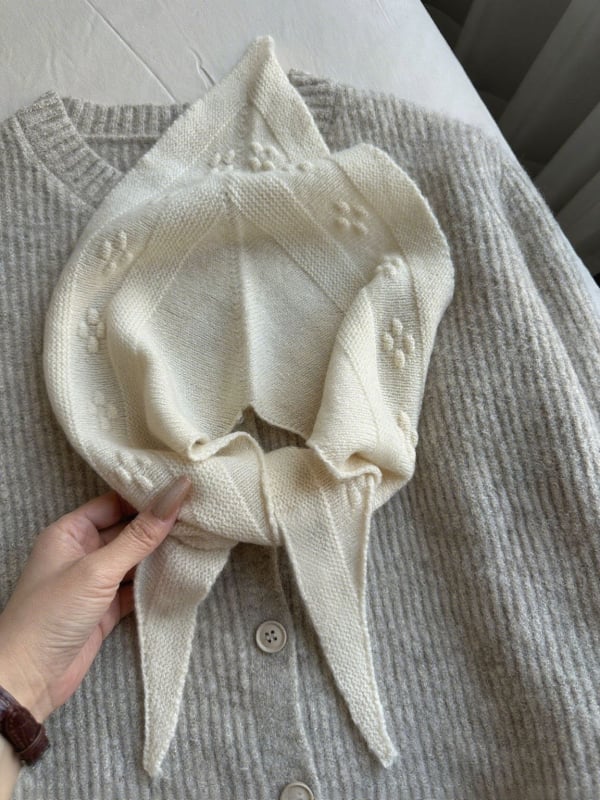 Trīsstūra vilnas šalle ar ziedu rakstu, 100% vilna, vienkāršs audums, saglabā siltumu, ziema, SJ-X2797