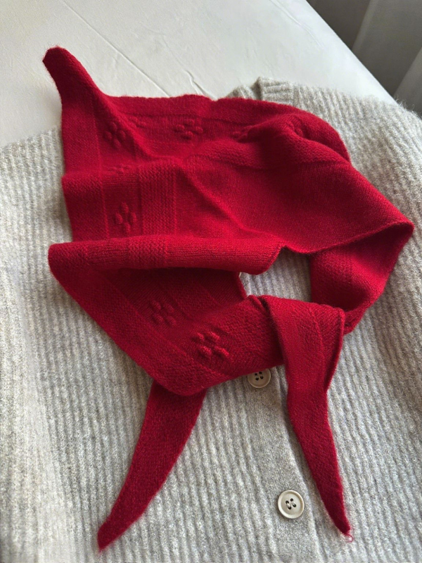 Trīsstūra vilnas šalle ar ziedu rakstu, 100% vilna, vienkāršs audums, saglabā siltumu, ziema, SJ-X2797