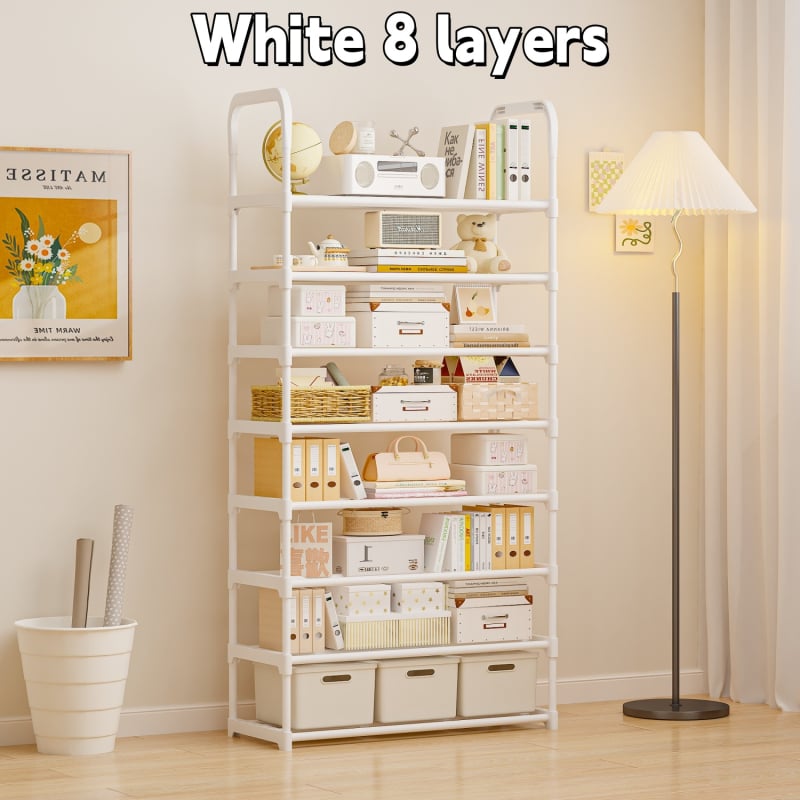 Stalak za cipele na podu, 7 slojeva, plastični, jednostavan i modern dizajn, višenamjensko skladištenje