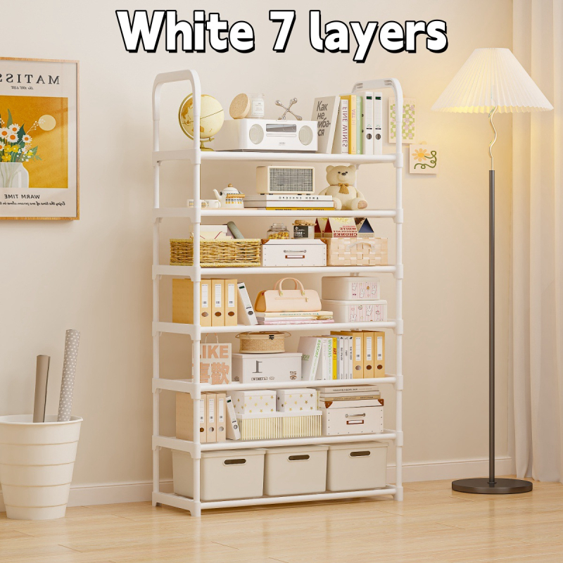 Stalak za cipele na podu, 7 slojeva, plastični, jednostavan i modern dizajn, višenamjensko skladištenje