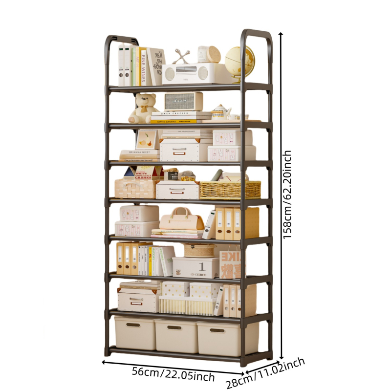 Stalak za cipele na podu, 7 slojeva, plastični, jednostavan i modern dizajn, višenamjensko skladištenje