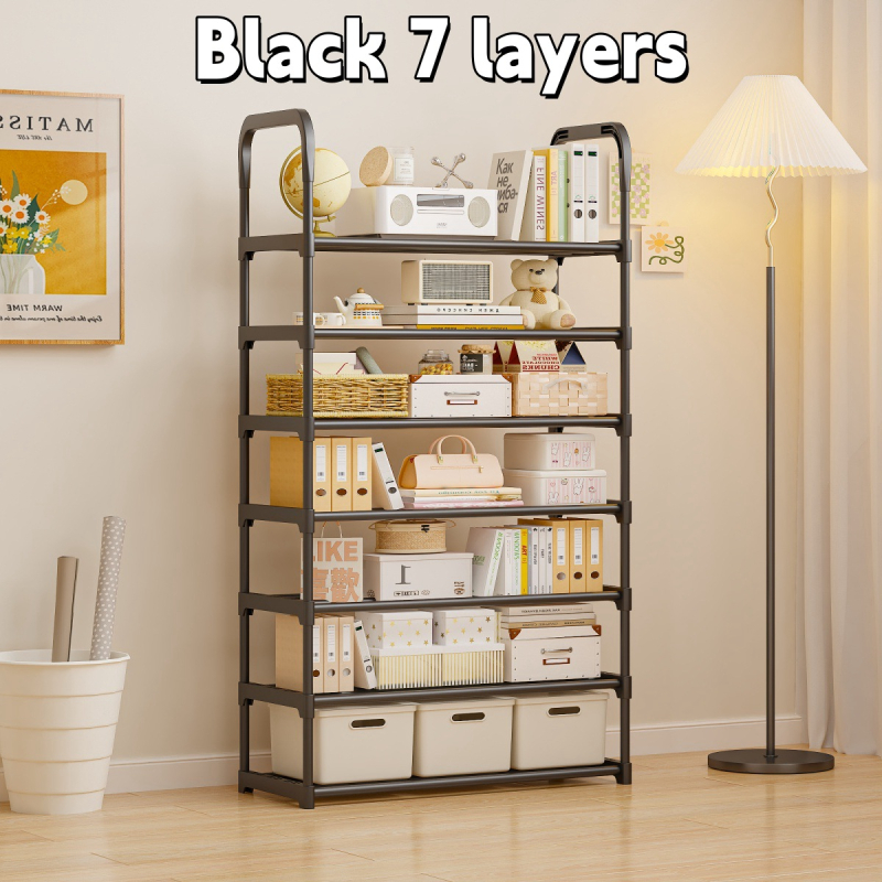 Stalak za cipele na podu, 7 slojeva, plastični, jednostavan i modern dizajn, višenamjensko skladištenje