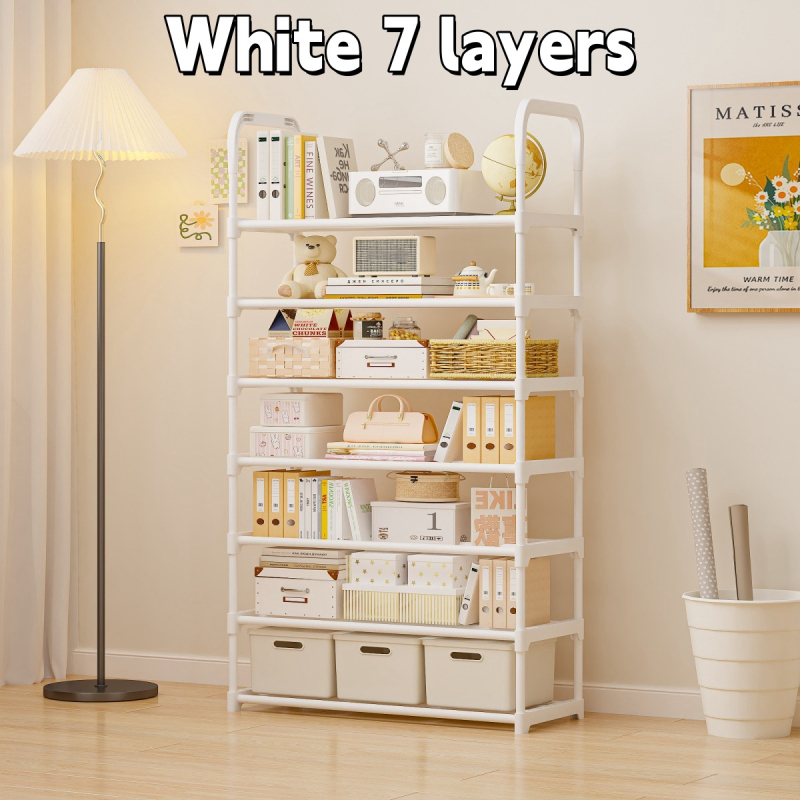 Stalak za cipele na podu, 7 slojeva, plastični, jednostavan i modern dizajn, višenamjensko skladištenje